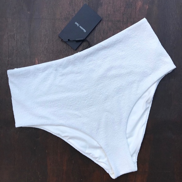 Massimo Dutti Other - Massing Dutti Textured Bikini Bottoms High-Rise Smocked Swimwear Size Large